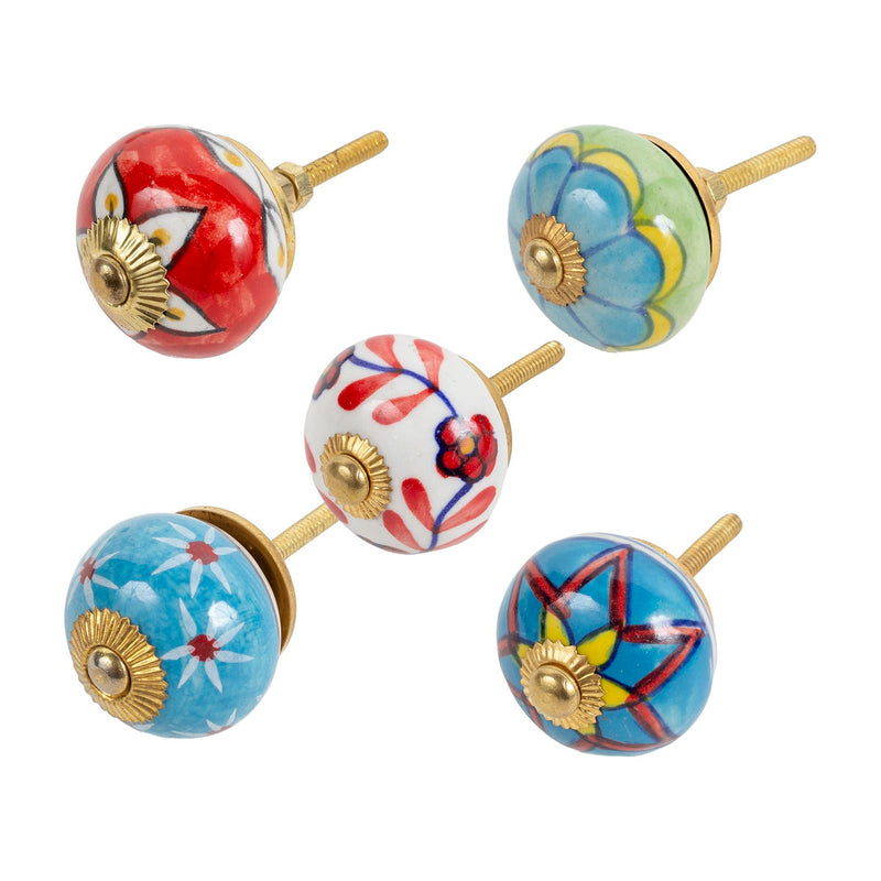 Ceramic Hardware, Round Hand-Painted