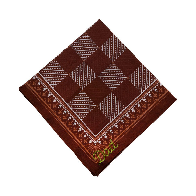Dad Embroidered Bandana, Cocoa/Green