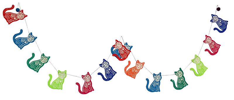 Nepalese Paper garland, skeleton cats