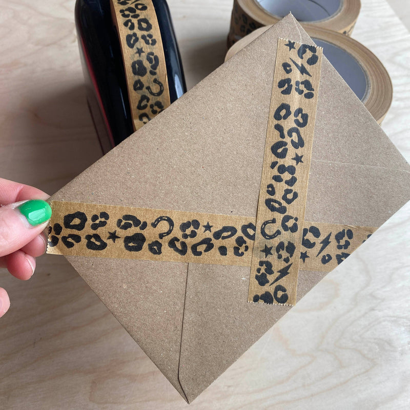 Eco Paper Tape, Kraft Leopard Print