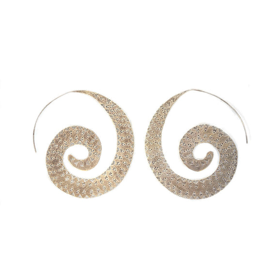 Silver spiral earrings