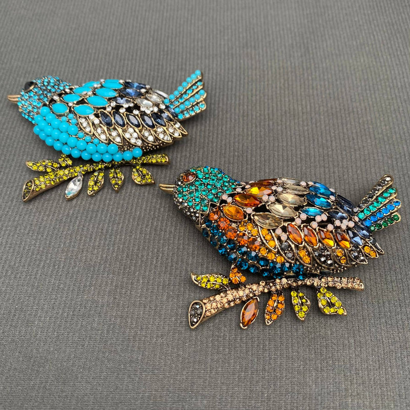 RHINESTONE BIRDS ON BRANCH
