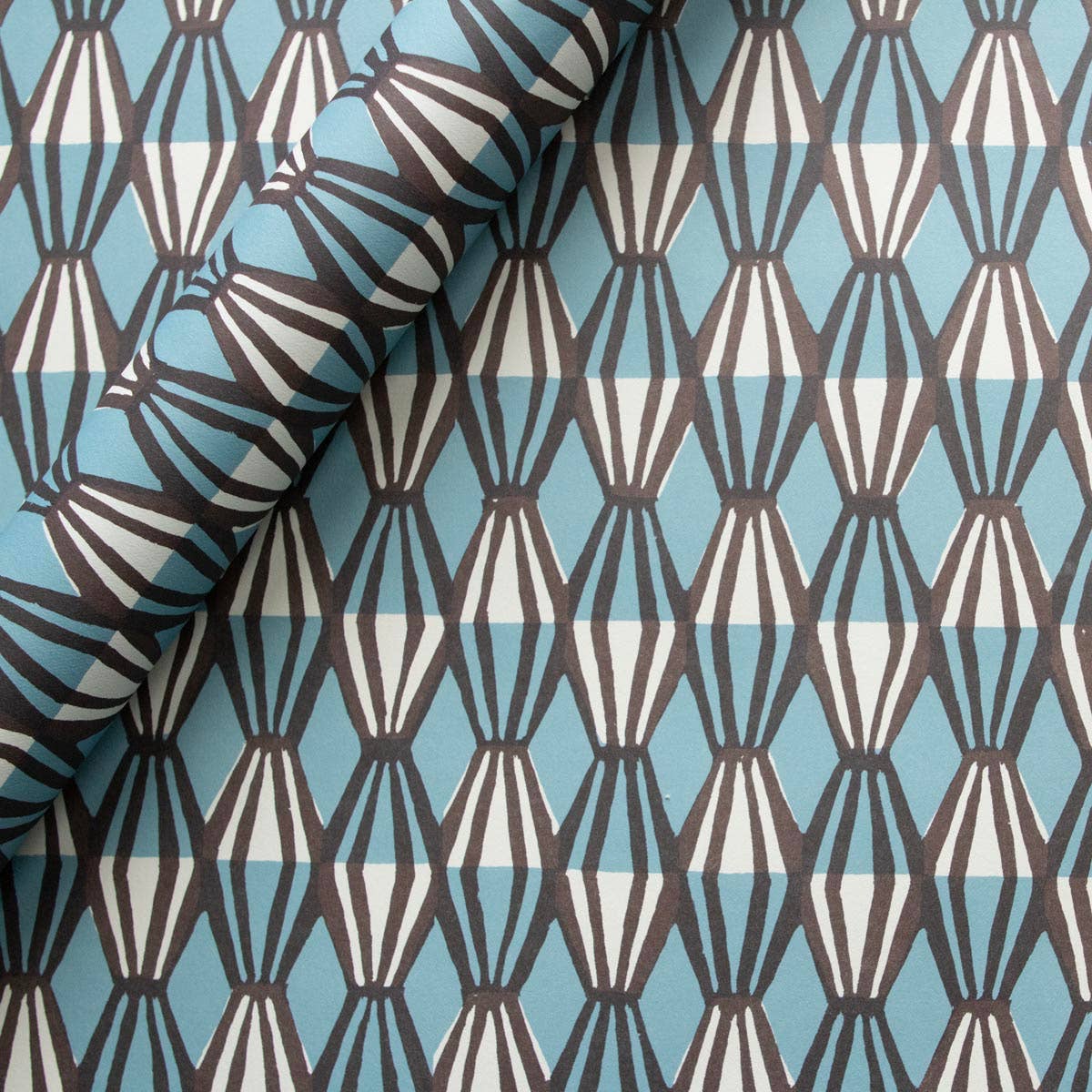 Patterned Paper Threadwork Blue and Coffee