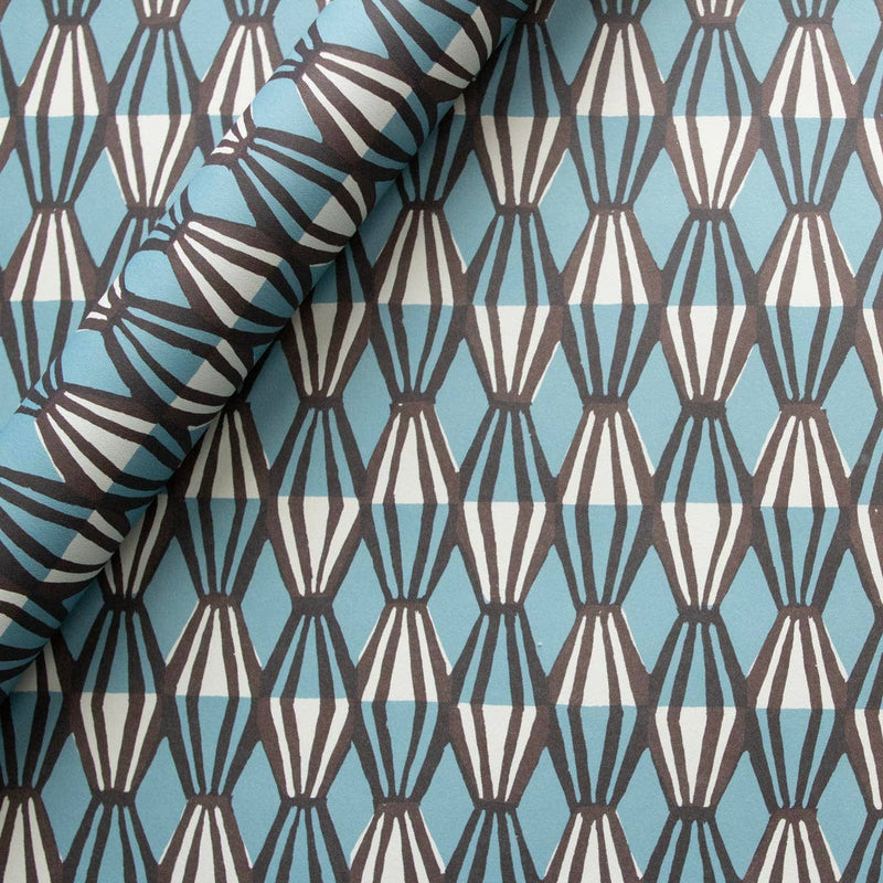 Patterned Paper Threadwork Blue and Coffee