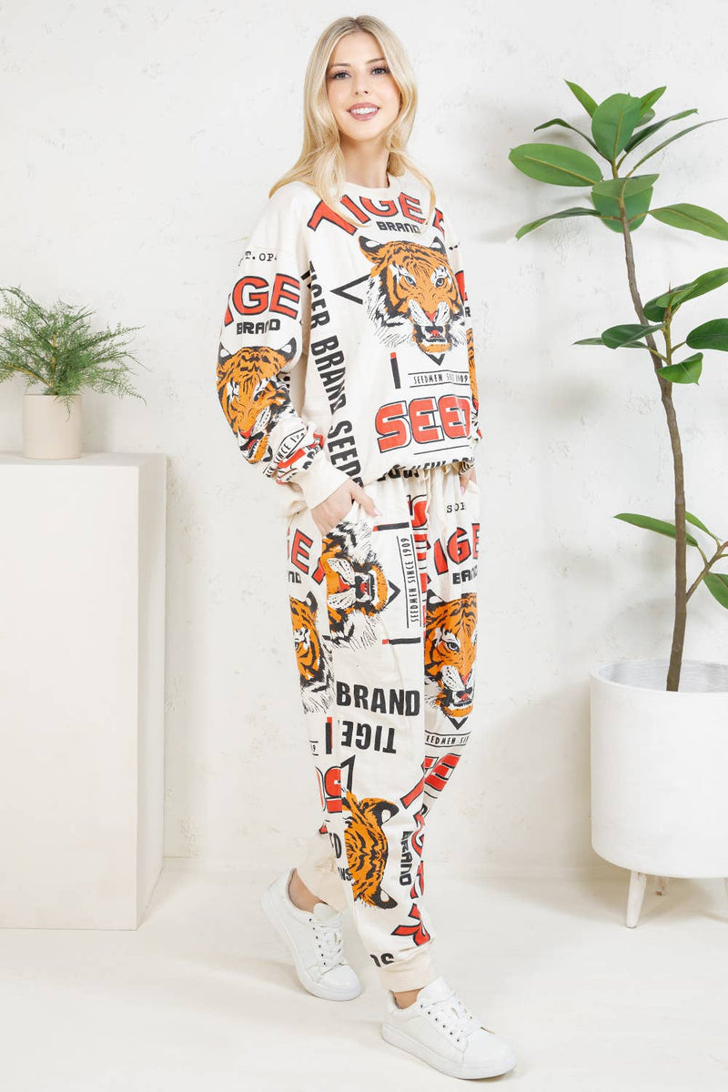 Tiger Sweatpants + Sweatshirt