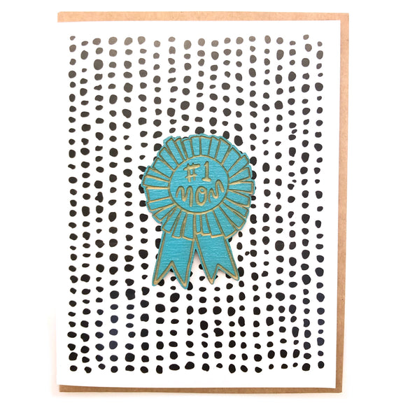 Pic of the Number One Mom - Ribbon Magnet w/Card""