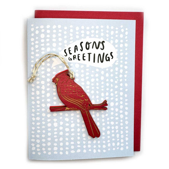 Pic of the Seasons Greetings - Cardinal Ornament w/Card""