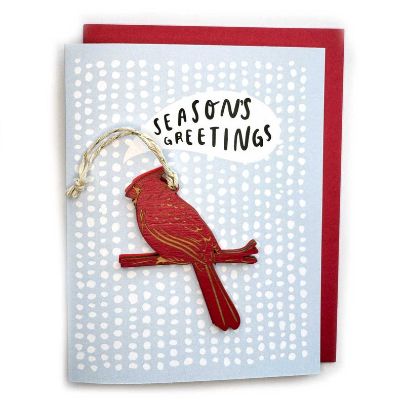 Pic of the Seasons Greetings - Cardinal Ornament w/Card""