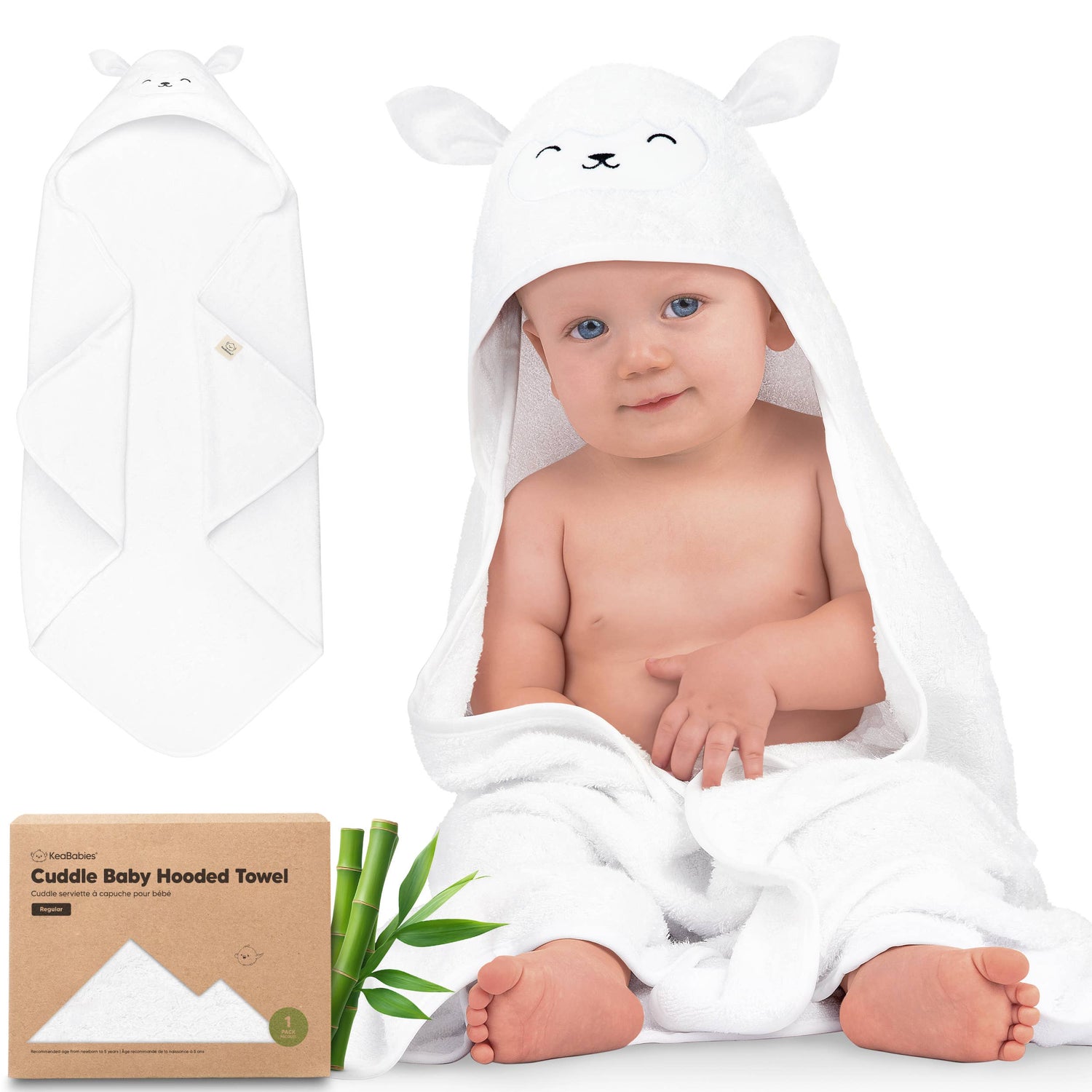 Cuddle Baby Hooded Towel, Lamb