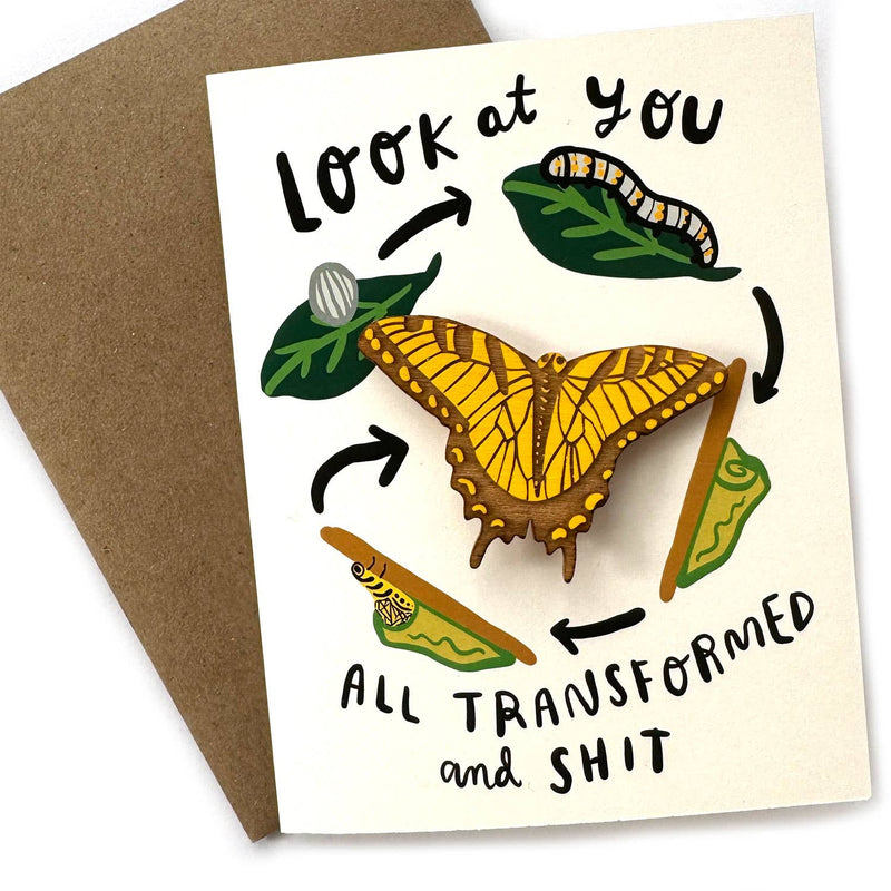 Life-cycle - Butterfly Magnet w/Card