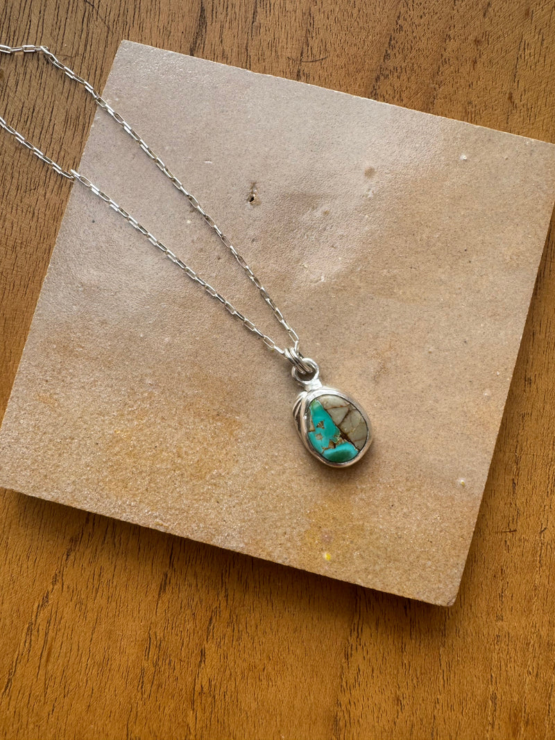 TURQUOISE PETAL NECKLACE