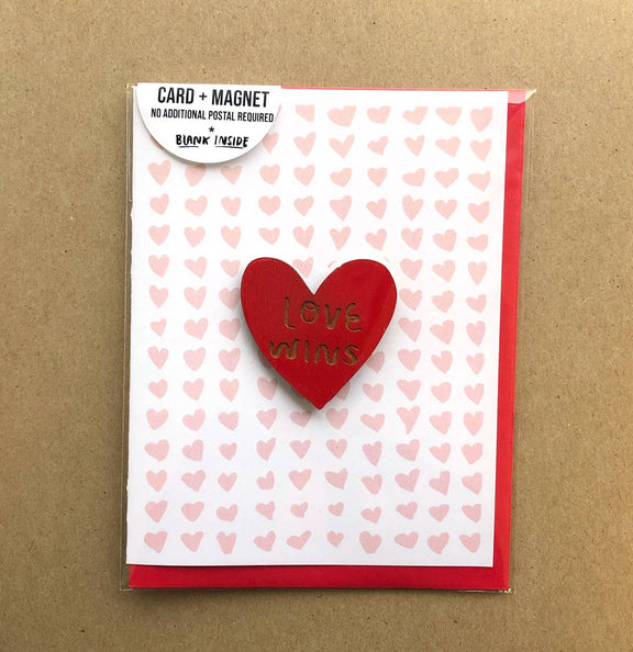 Pic of the Love Wins - Heart Magnet w/Card""