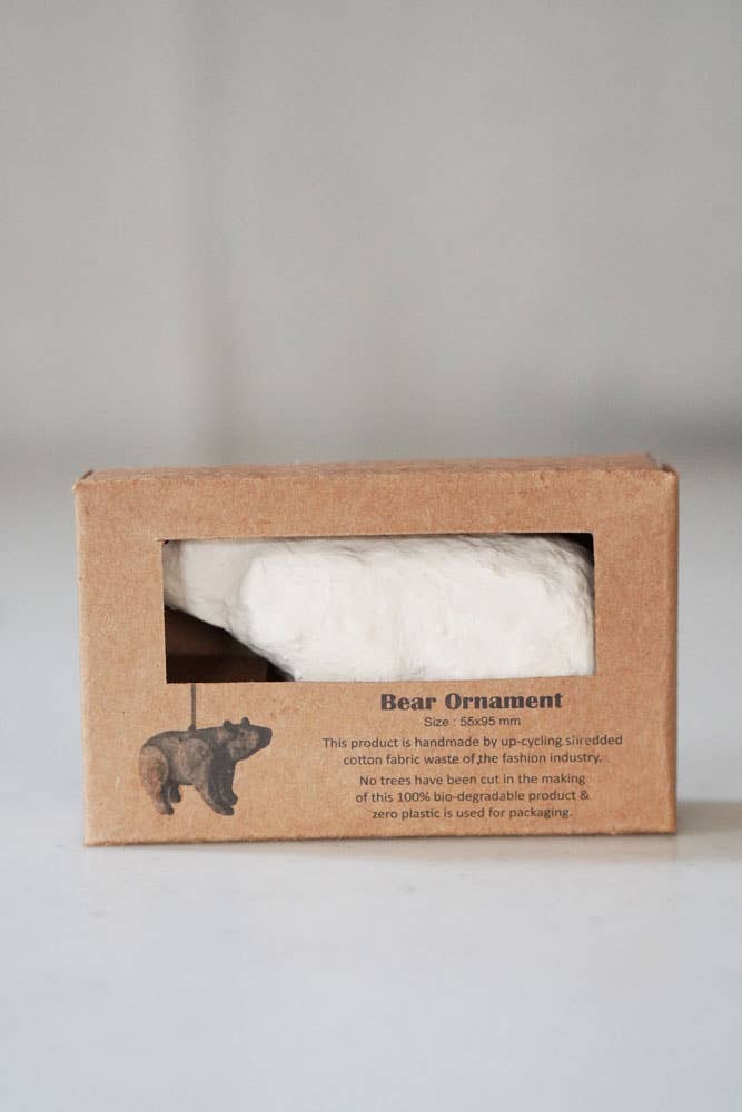 Polar Bear Ornament , Paper Mache