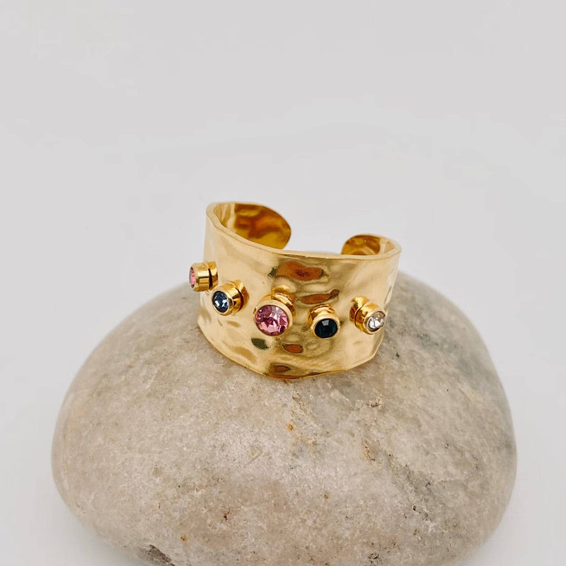 GOLD PLATE ZIRCON RING