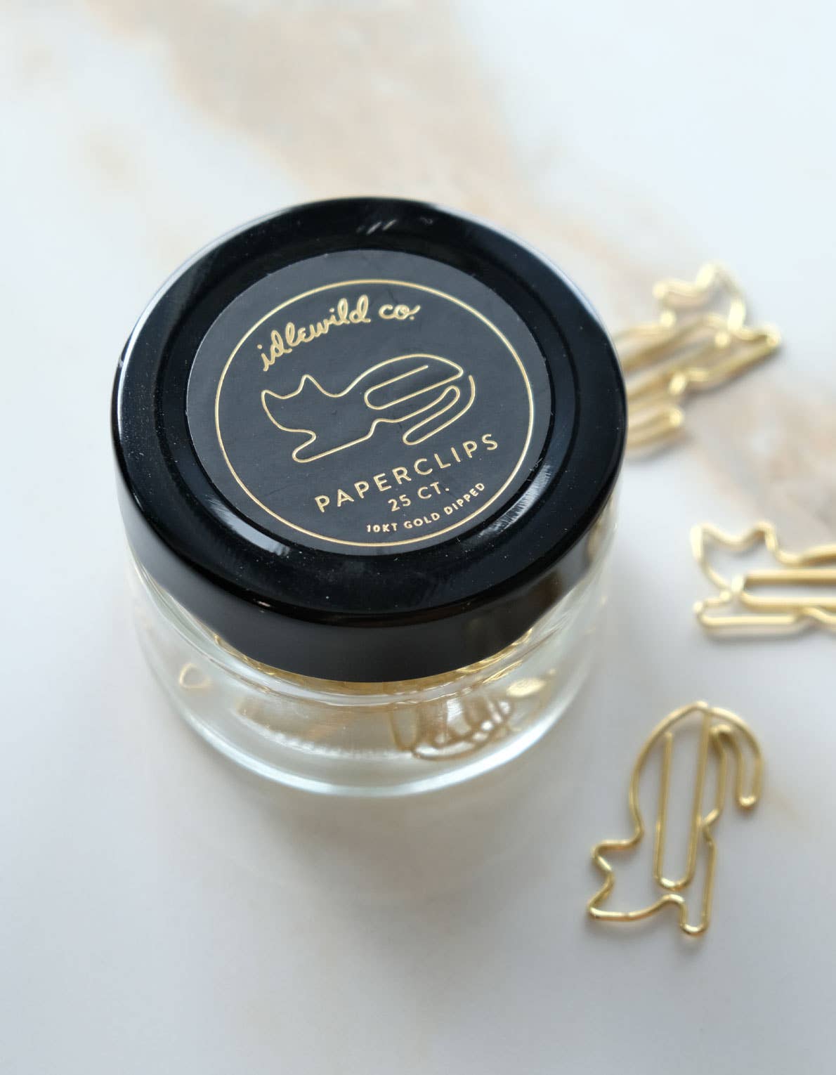Gold Plated Paper Clips - Cat