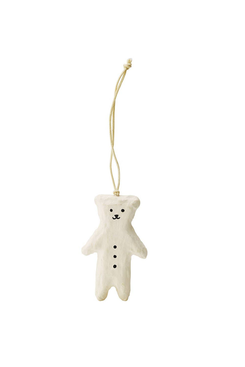 White Bear Ornament, Paper Mache