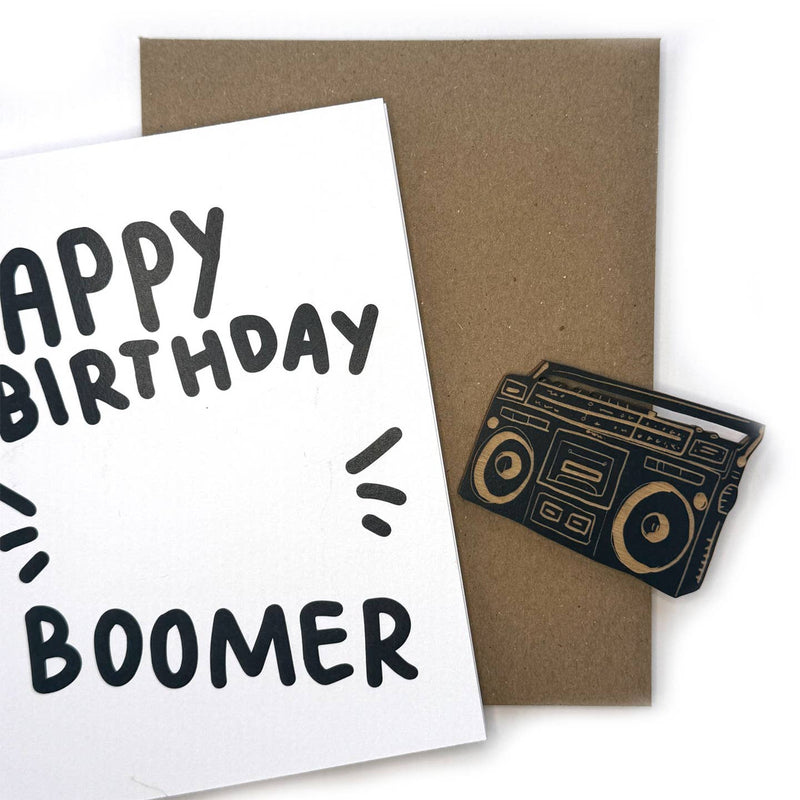 Happy Birthday Boomer - Boombox Magnet w/Card