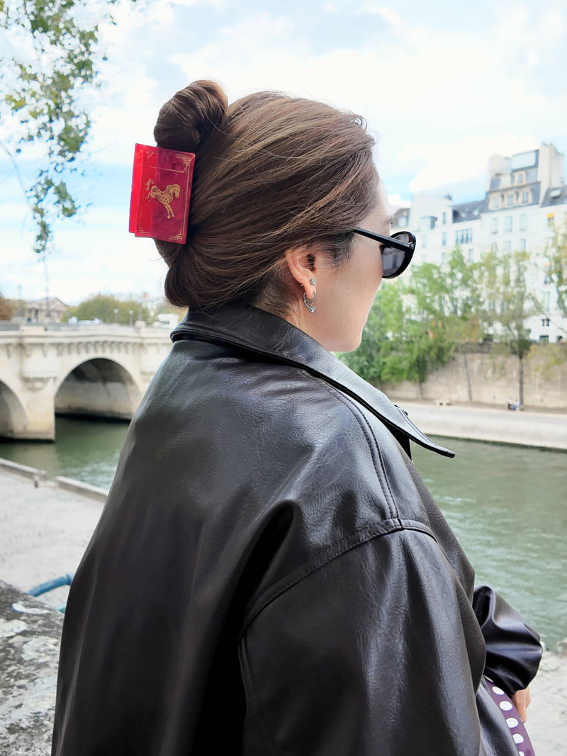 Horse Red Packet Claw Hair Clip