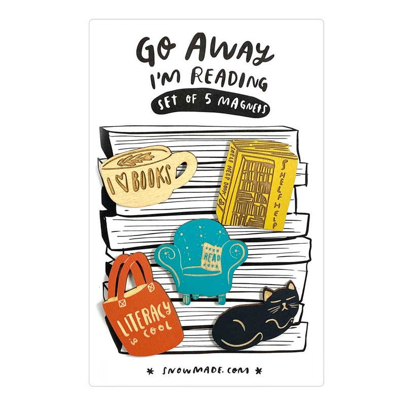 Pic of the Go Away I'm Reading - Set of 5 Magnets""
