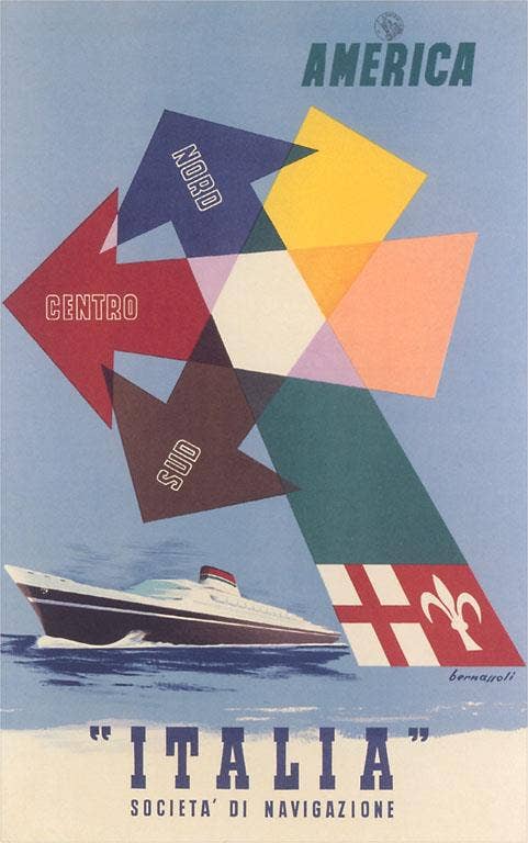 Italia, Ocean Liner Art Print