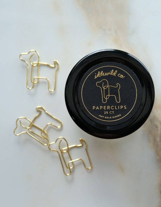 Gold Plated Paper Clips- Dog
