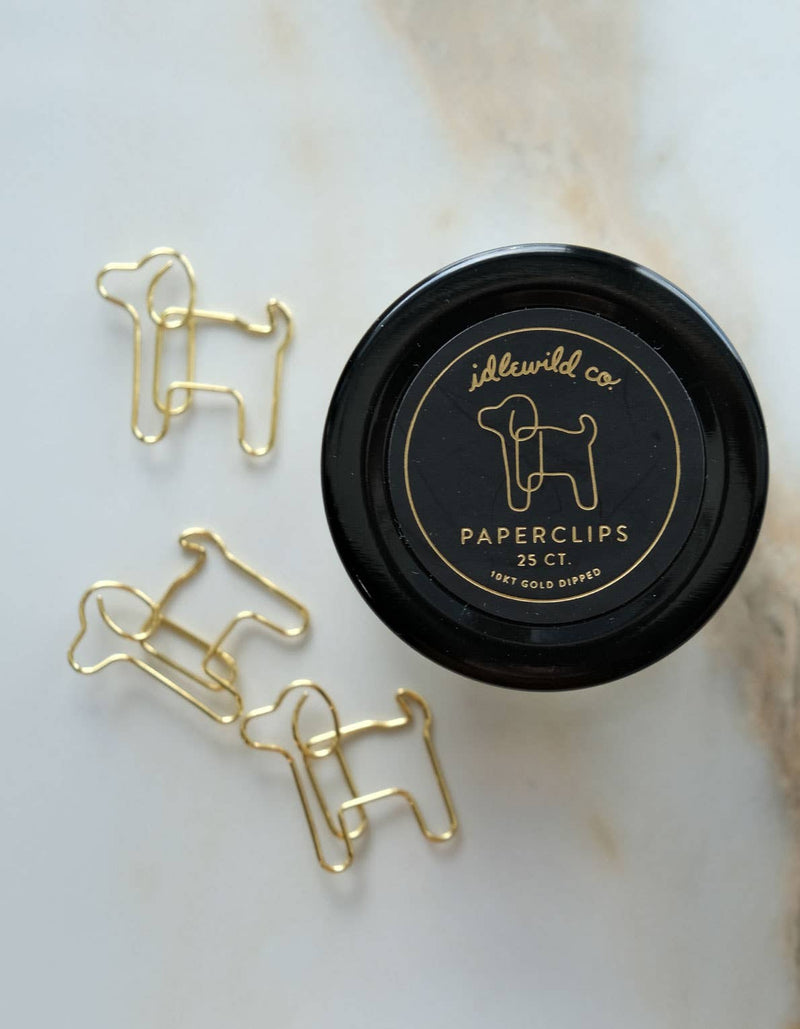 Gold Plated Paper Clips- Dog
