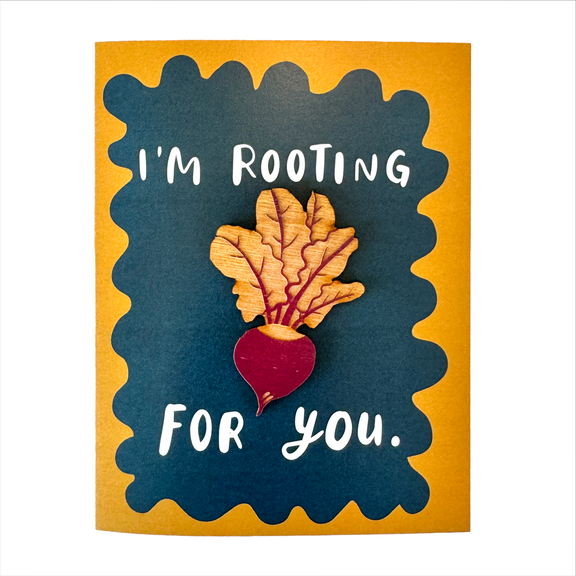 Pic of the &quo;I'm Rooting For You - Beetroot Magnet w/Card&quo;