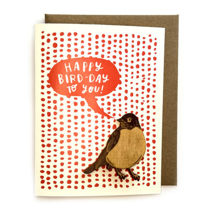 Pic of the Happy Bird-Day - Robin Magnet w/Card""