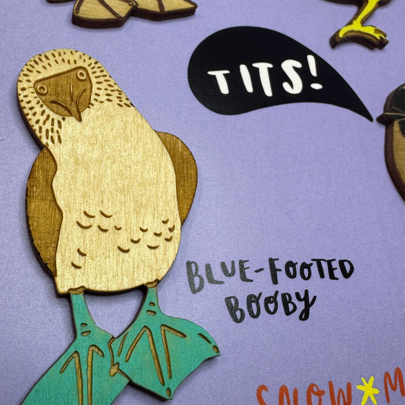 Birds Gone Wild - Tits and Boobies - Set of 5 Magnets
