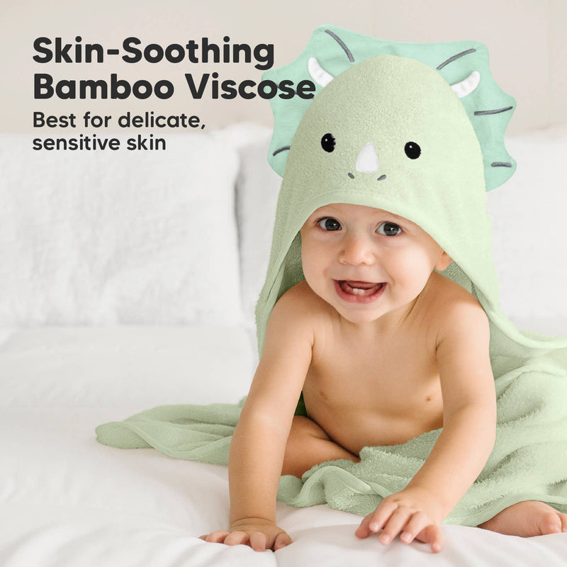Cuddle Baby Hooded Towel, Triceratops