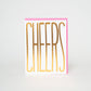 Gold Cheers Letterpress Greeting Card