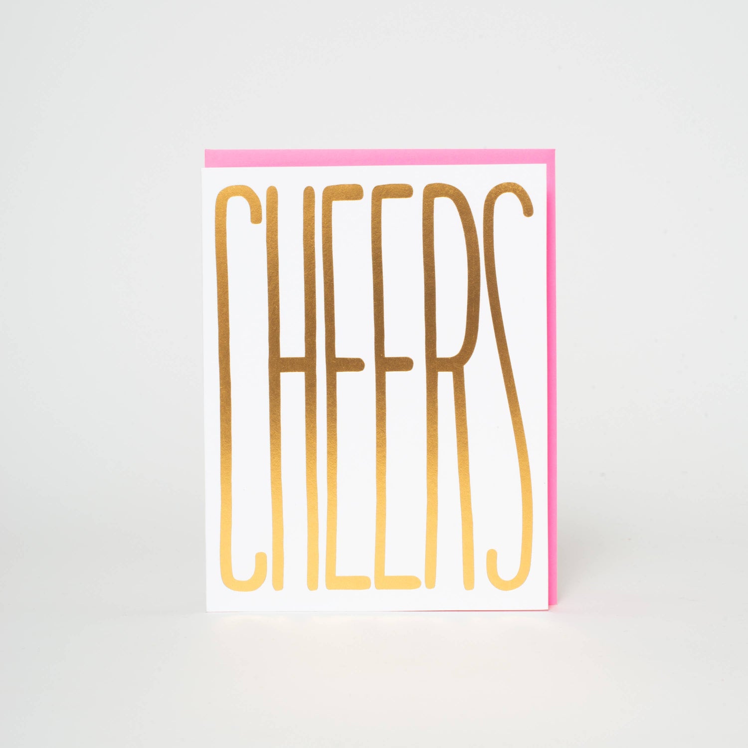 Gold Cheers Letterpress Greeting Card