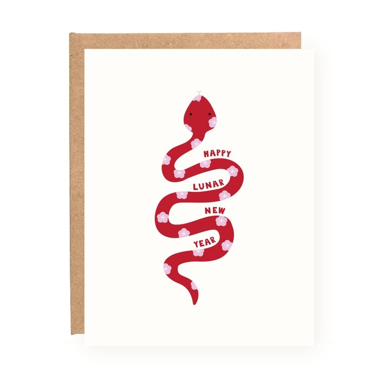 Floral Year of the Snake Card