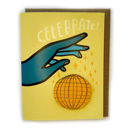 Pic of the Celebrate - Hands + Disco Ball Magnet w/Card""