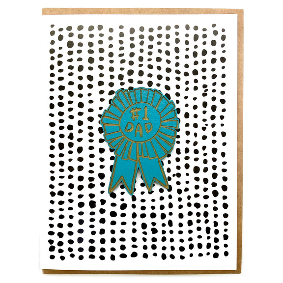 Pic of the Number One Dad - Ribbon Magnet w/Card""