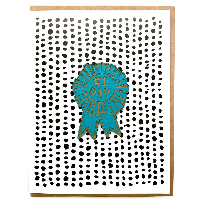 Pic of the Number One Dad - Ribbon Magnet w/Card""
