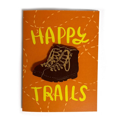 Pic of the Happy Trails - Hiking Boots Magnet w/Card""