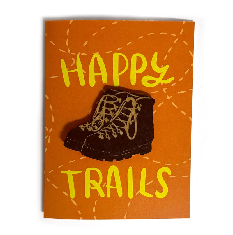 Pic of the Happy Trails - Hiking Boots Magnet w/Card""
