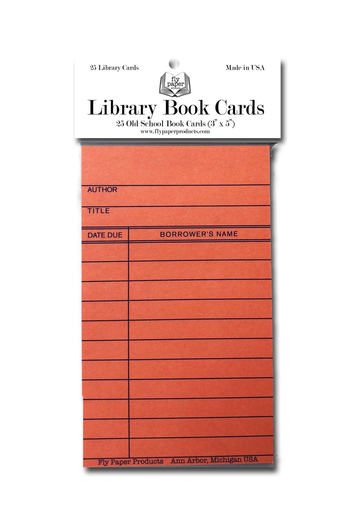 25 Assorted Library Book Card Pack