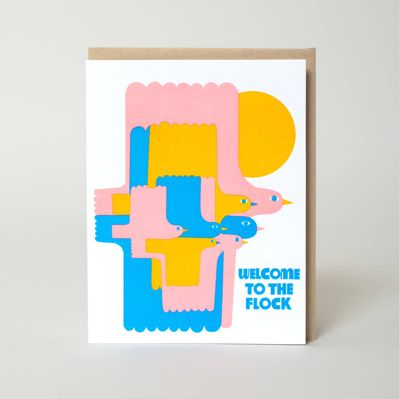 Bird Flock New Baby Card by Lisa Congdon: Paper Tab