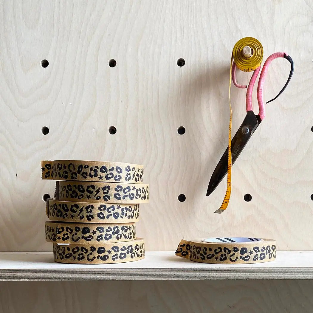 Eco Paper Tape, Kraft Leopard Print