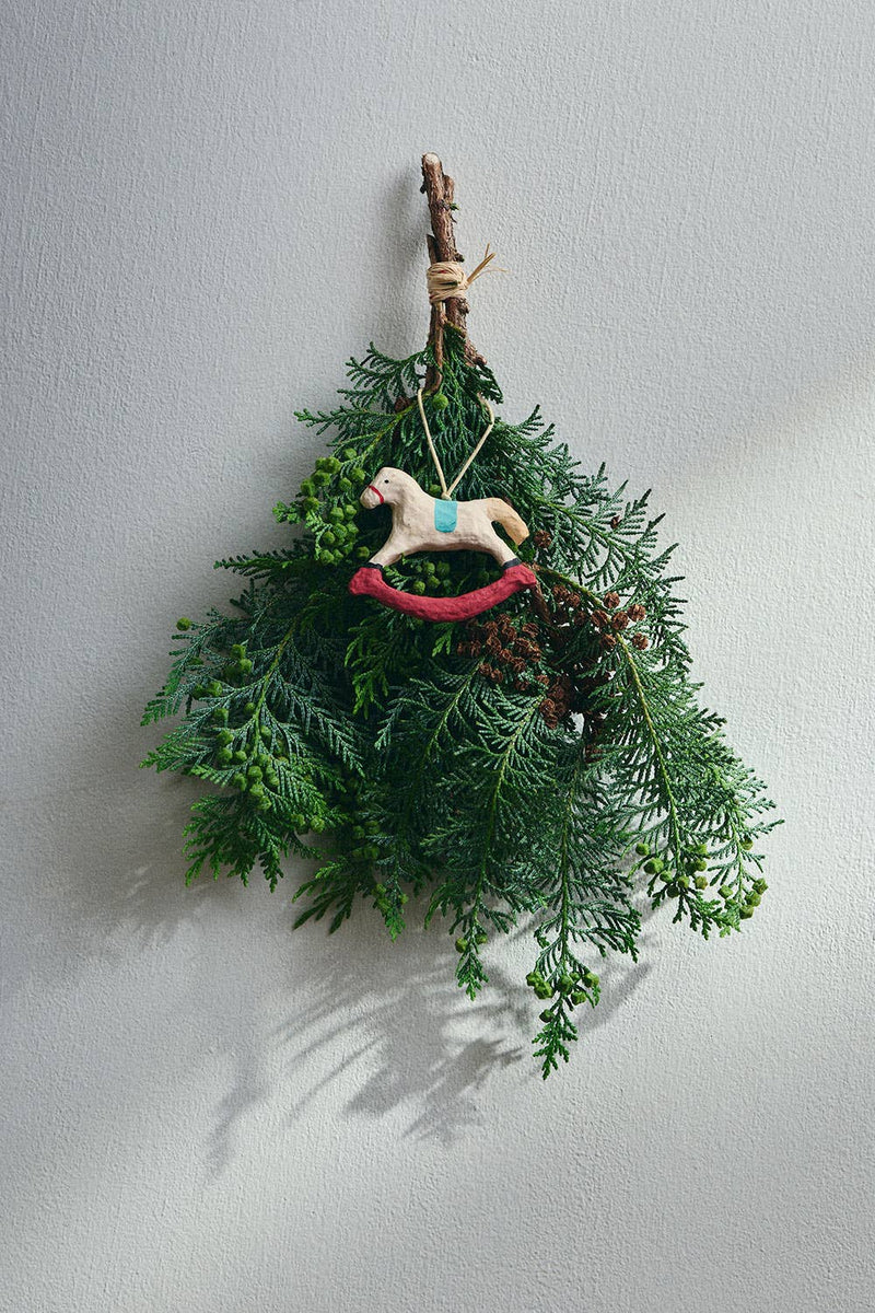 Rocking Horse Ornament, Paper Mache