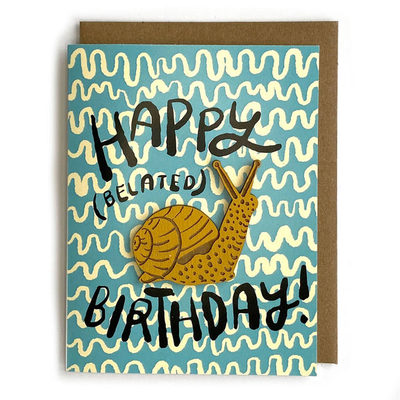 Pic of the Belated Birthday - Snail  Magnet w/Card""