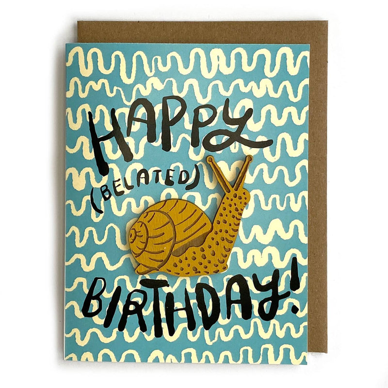 Pic of the Belated Birthday - Snail  Magnet w/Card""