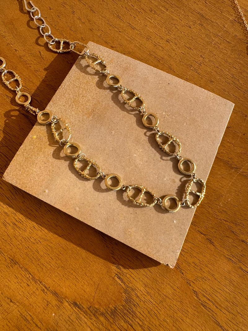 MULTI LINK BRONZE AND STERLING SILVER CHAIN
