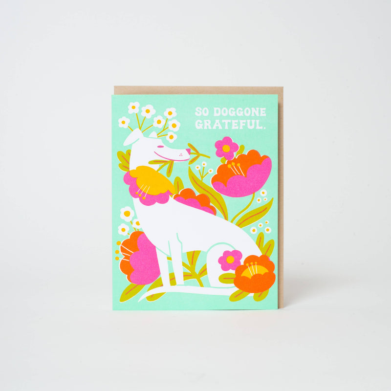 Doggone Grateful Thank You Letterpress Greeting Card
