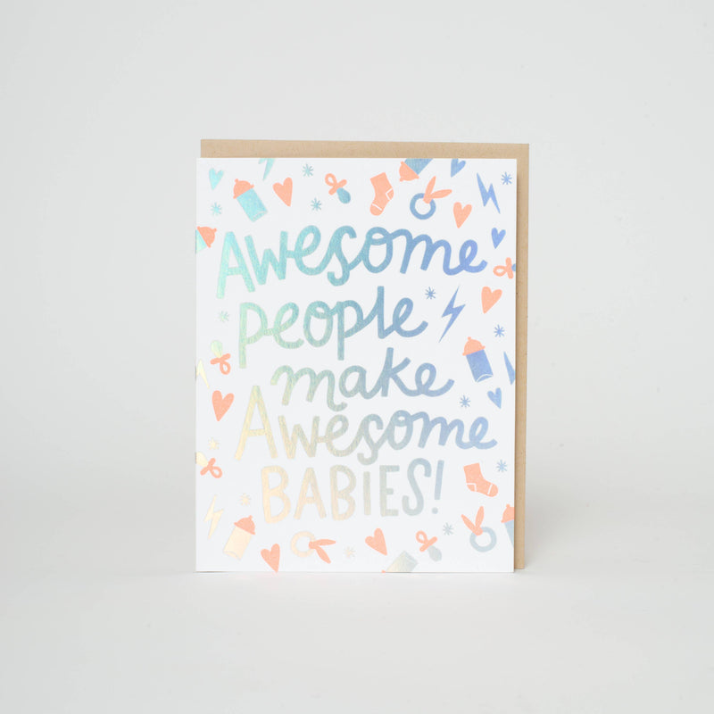 Awesome Babies Congrats Letterpress Greeting Card