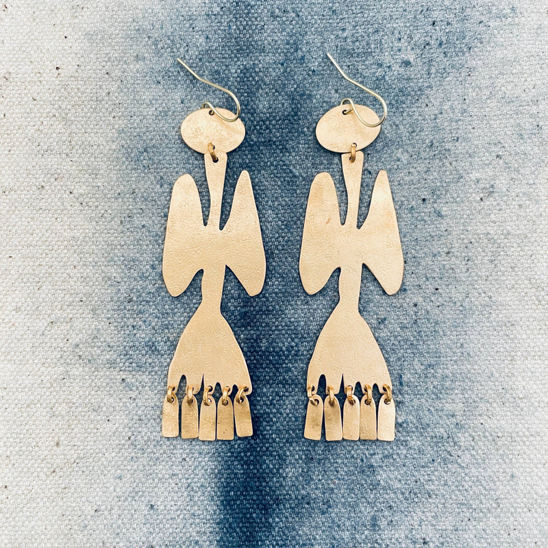 Brass Earrings, Maranta