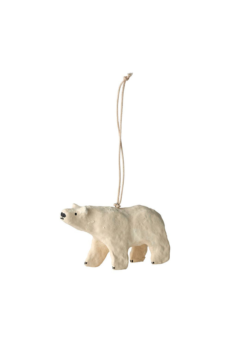 Polar Bear Ornament , Paper Mache