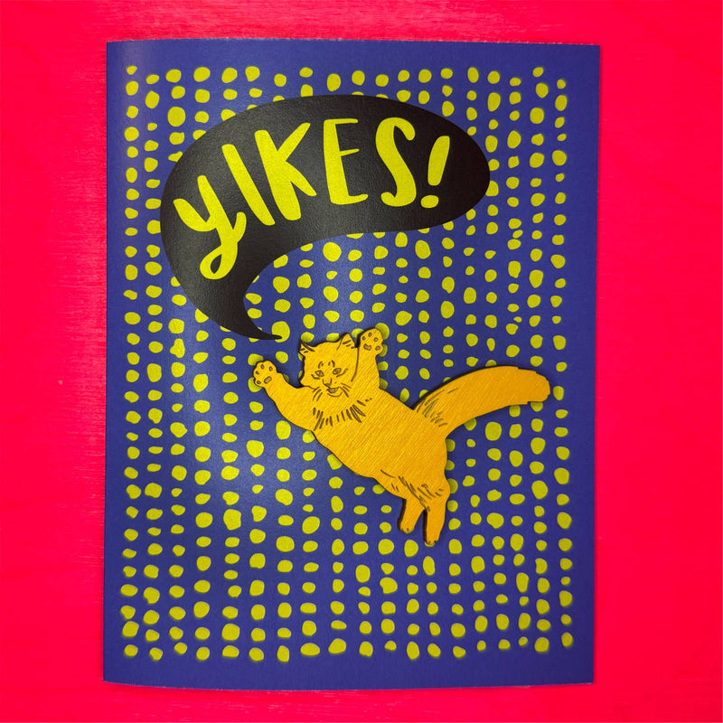 Yikes! - Orange Cat Magnet w/Card